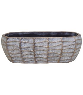 JARDINIERE VAGUE BRONZE 39x15 H13cm /2P