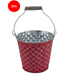 ZINC-SEAU LOSANGE ROUGE 025 H21CM pièce