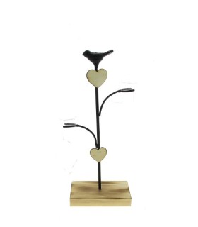 VERRE SOLIFLOR SUP.BOIS COEUR H25CM à la pièce