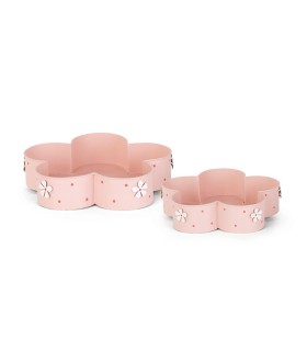 PLATEAU MARGUERITE ROSE SET 2P