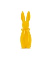 LAPIN FLOQUE JAUNE + NOEUD H15CM 
