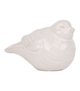 OISEAU VERNIS BLANC 13.5x8 H9CM les 4P