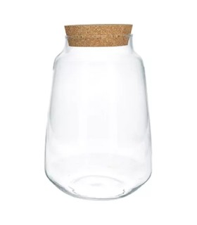 VERRE TERRARIUM + BOUCHON H24.3CM /1P
