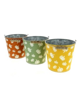 ZINC-SEAU CITROUILLE 018 H16CM les 6P