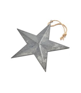 ETOILE ARGENT A SUSPENDRE 23CM les 6P