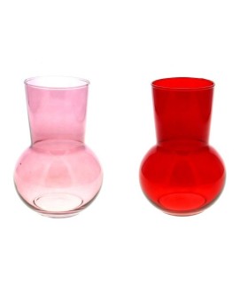 VERRE VASE FOND ROND couleur 012 H17CM les 6P