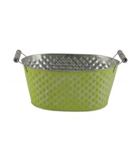 ZINC-JARDINIERE LOSANGE COULEUR 27x17 H10CM /1P