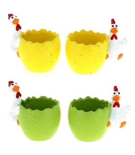 C.POT OEUF+POULE 010 H10CM les 6P