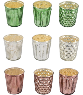 VERRE BOUGEOIR 3ASSORT 7x7 H8CM les 12P