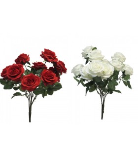 BOUQUET ROSE DIJON 10 FLEURS 42CM à la pièce