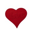 COEUR FLOQUE 30CM "LOVE" à la pièce