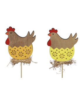 POULE BOIS OEUF BRODE les 8P