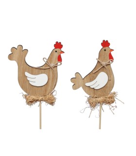 POULE BOIS AILE BLANCHE les 10P