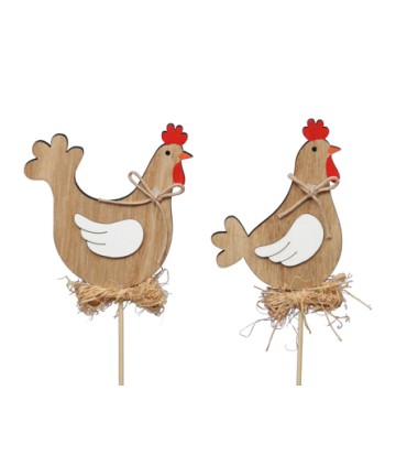 POULE BOIS AILE BLANCHE les 10P