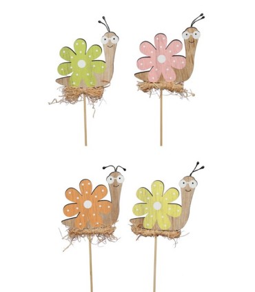 ESCARGOT BOIS MAISON "fleur" les 10P