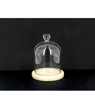 VERRE CLOCHE coeur transp.010 H10CM
