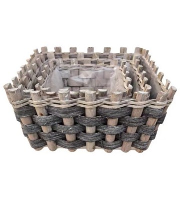 COUPE TRESSE BOIS GRIS RECT.SET 3P