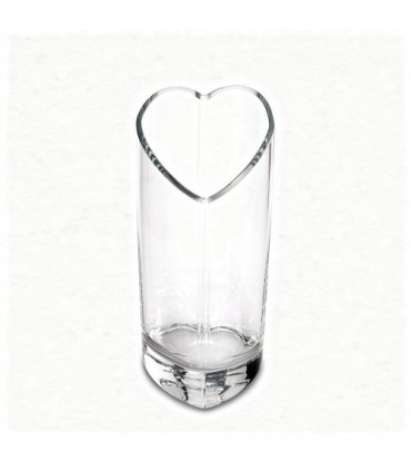 VERRE SOLIFLOR COEUR OBLIQUE H19CM pièce