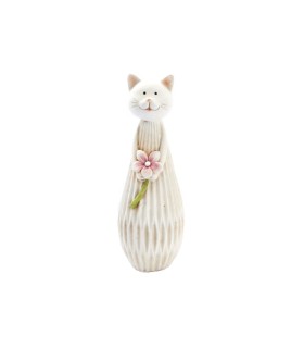 DECO CHAT AVEC FLEUR H20CM /4P