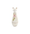 DECO CHAT AVEC FLEUR H20CM /4P