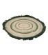 TAPIS RAPHIA ROND NATUREL/VERT O67CM