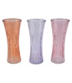 VASE VERRE VIOLET/ROSE/ORAN O12.5 H29CM /6P
