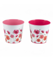 ZINC-C.POT COQUELICOTS ASSORT ROSE/FUSH O13CM /16P