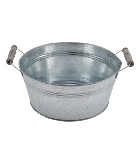 ZINC-BASSINE NATUREL + POIGNE O36CM /3P