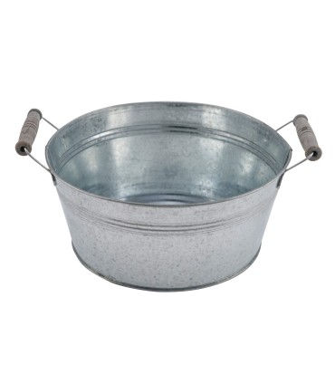 ZINC-BASSINE NATUREL + POIGNE O36CM /3P