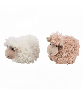 MOUTON TISSU ASSORT CREME/BLC H12CM /4P