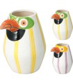 VASE OISEAU RAYE H17CM les 6P
