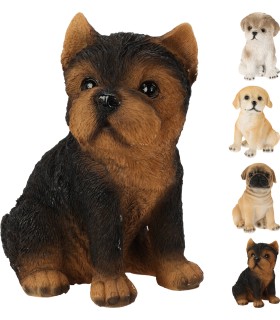 CHIEN RESINE H14CM ASSORT.les 4P