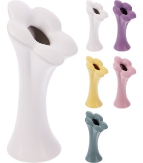 VASE FORME FLEUR H22CM ASSORT. les 5P