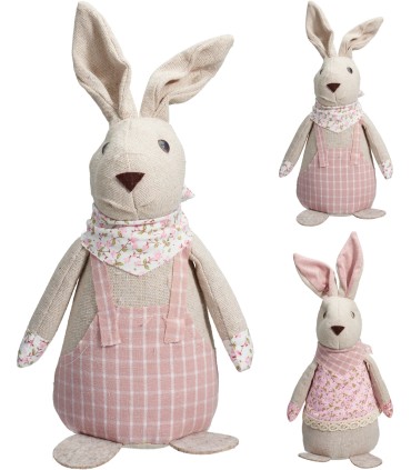 LAPIN TISSU VICHY H27CM les 2P