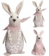 LAPIN TISSU ROSE H17CM les 2P