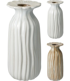 VASE STRIE FLEUR 03.5 H19.5CM les 12P