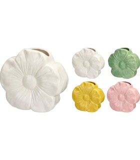 VASE FORME FLEUR BOMBE H18.5CM les 8P