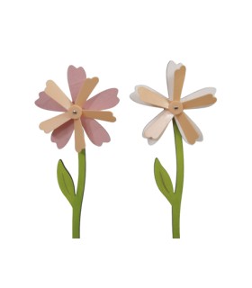 MOULIN A VENT FLEUR BOIS H37.5 O13CM /4P