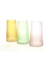 VERRE VASE COULEUR CLOQUE 011 H18CM les 3P