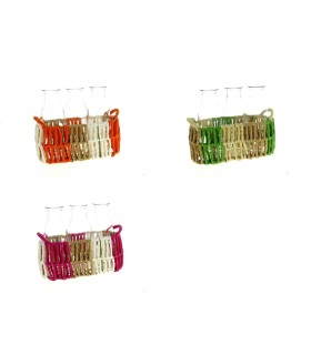 VERRE BOUTEILLE/3 H13.5CM - POT CORDE les 3P