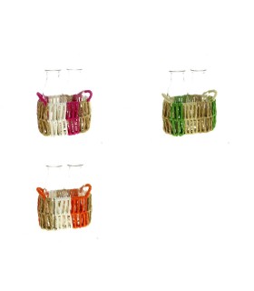 VERRE BOUTEILLE/2 H13.5 -POT CORDE les 6P